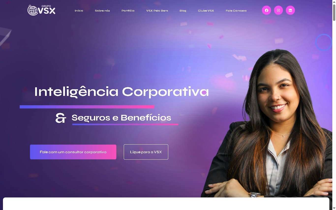 Print do site Grupo VSX